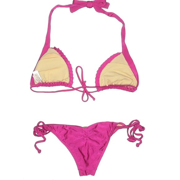 Luli Fama Hot Pink Bikini Set Size XS - Picture 2 of 4